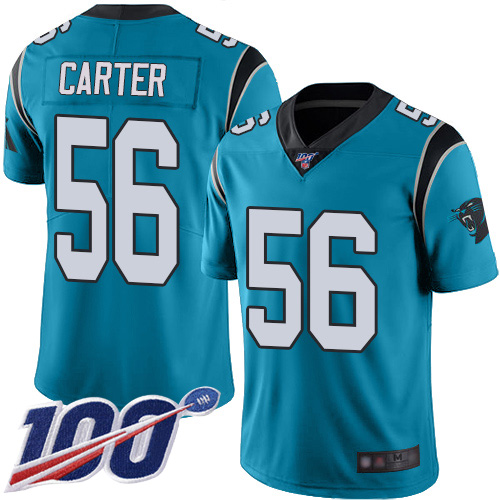 Carolina Panthers Limited Blue Men Jermaine Carter Alternate Jersey NFL Football #56 100th Season Vapor Untouchable->carolina panthers->NFL Jersey